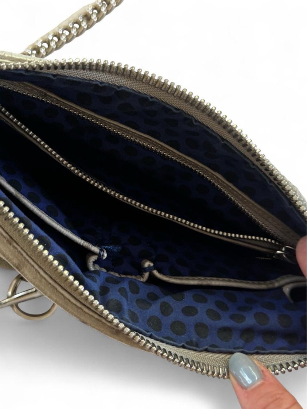 Classic grey Shoulder Bag with Chain Strap - Picture 5 of 6